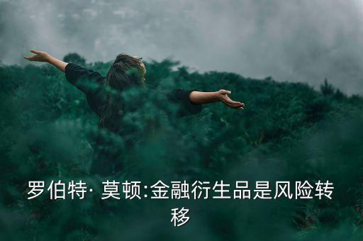 羅伯特· 莫頓:金融衍生品是風(fēng)險轉(zhuǎn)移