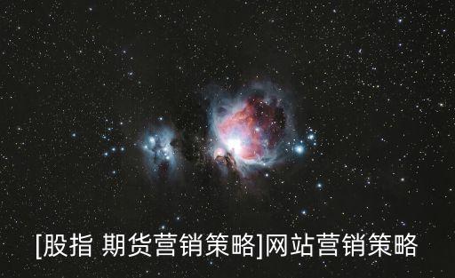 [股指 期貨營銷策略]網(wǎng)站營銷策略