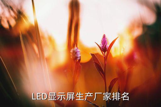 LED顯示屏生產(chǎn)廠家排名