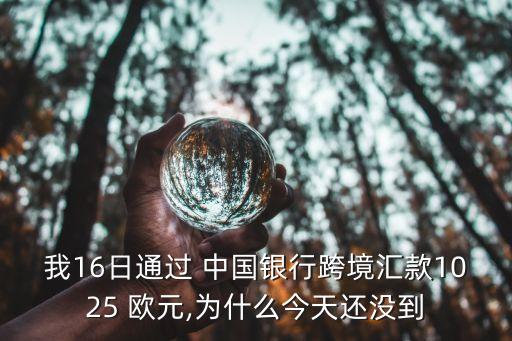 我16日通過 中國(guó)銀行跨境匯款1025 歐元,為什么今天還沒到