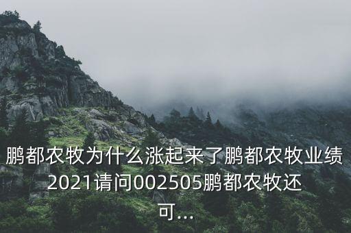 鵬都農(nóng)牧為什么漲起來了鵬都農(nóng)牧業(yè)績2021請問002505鵬都農(nóng)牧還可...