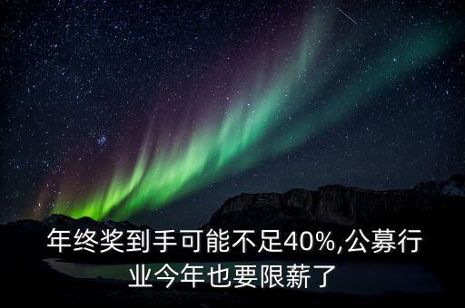  年終獎到手可能不足40%,公募行業(yè)今年也要限薪了