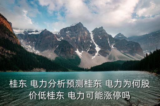 桂東 電力分析預(yù)測桂東 電力為何股價低桂東 電力可能漲停嗎