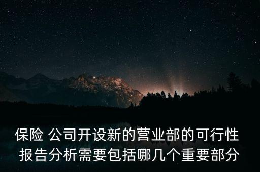 保險 公司開設新的營業(yè)部的可行性 報告分析需要包括哪幾個重要部分