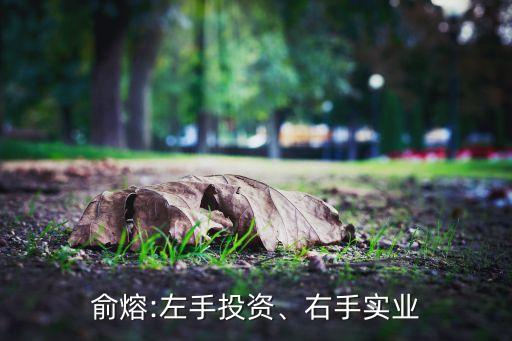 俞熔:左手投資、右手實(shí)業(yè)