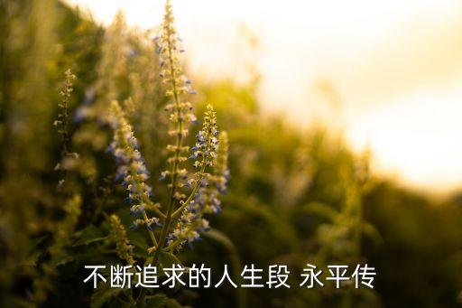 不斷追求的人生段 永平傳