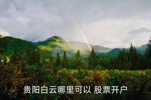 貴陽(yáng)白云哪里可以 股票開戶