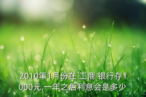 2010年1月份在 工商 銀行存1000元,一年之后利息會(huì)是多少