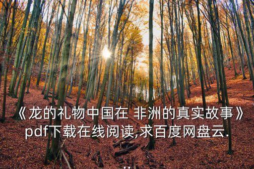 《龍的禮物中國在 非洲的真實(shí)故事》pdf下載在線閱讀,求百度網(wǎng)盤云...