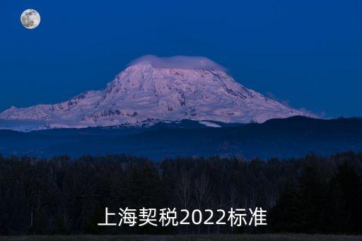  上海契稅2022標準