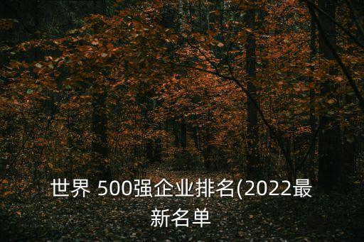 世界 500強(qiáng)企業(yè)排名(2022最新名單