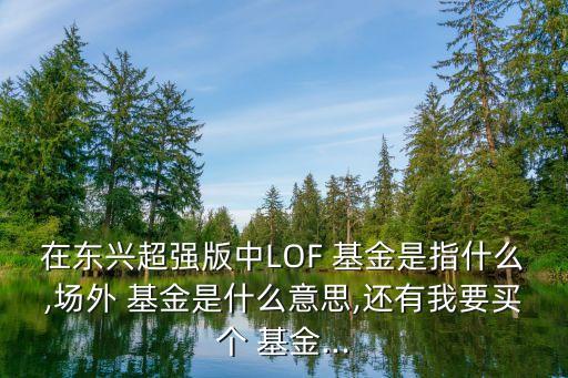 在東興超強(qiáng)版中LOF 基金是指什么,場(chǎng)外 基金是什么意思,還有我要買個(gè) 基金...