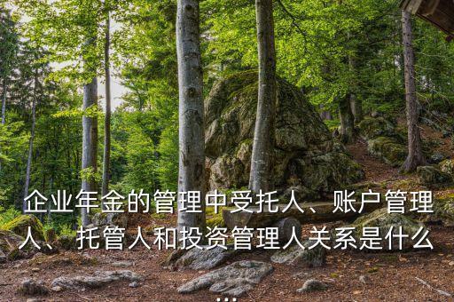  企業(yè)年金的管理中受托人、賬戶管理人、 托管人和投資管理人關系是什么...