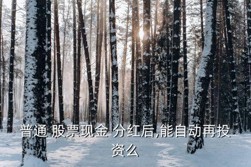 普通 股票現(xiàn)金 分紅后,能自動(dòng)再投資么