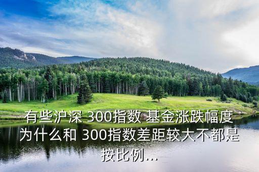 有些滬深 300指數(shù) 基金漲跌幅度為什么和 300指數(shù)差距較大不都是按比例...