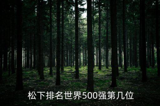  松下排名世界500強(qiáng)第幾位